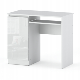 Kancelársky stôl - Malý školský stôl 90 cm biely lesk