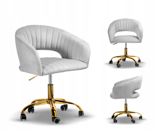 Kancelárska stolička, kreslo - Margo Velvet Grey/Golden Modern Rotary Gorkcair