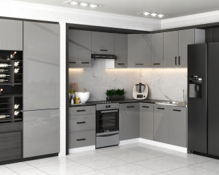 Kuchynská linka - Freddi Basic White Gloss B_WO40H72_L s odtokom