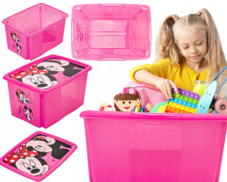 Úložný box pre deti - Kontajner Micky Minnie Mouse Box pre hračky 45L