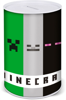 Pokladnička pre deti - Minecraft Metal Piggybook Minecraft Can Can