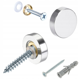 Držiak na sklo - Skrutky montáže zrkadla Chrome 4 ks 18 mm
