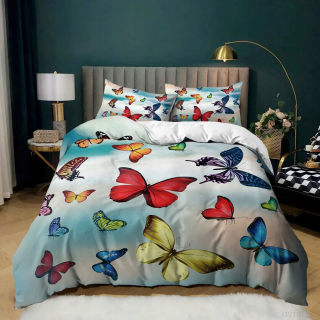 Kompletný set posteľných obliečok - Sada motýľov posteľnej bielizne 140x200cm + 1*vankúše