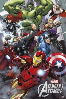 Detský obraz - Marvel Avengers Iron Man Hulk plagát 61x91,5 cm