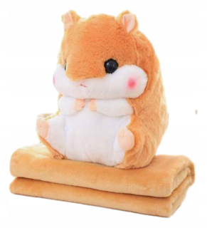 Prikrývka, prehozy na posteľ - Maskotská prikrývka 2in1 Cuddly škrečok darček