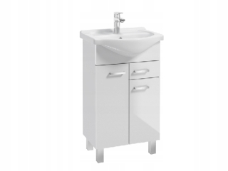 Kúpeľňové zostava nábytku - MEA SET CBINET s 55 cm DSM Washbasin White Gloss