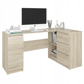 Písací stôl pre mládež - Corner Corner Desk počítač 3SZ 124 cm Sonoman12