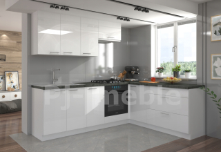Kuchynská linka - Kuchynský nábytok Lara White Corner 2.2 až 1,85