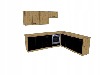 Kuchynská linka - Kuchynský nábytok Modena roh 2,6 m x 225 cm vrchol