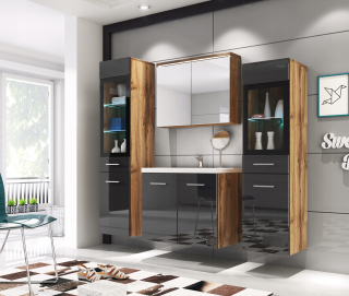 Kúpeľňové zostava nábytku - Kúpeľňový nábytok 60 Udine Washbasin stĺpky skrinky