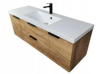 Skrinka do kúpeľne - Kúpeľňový nábytok Craft Golden Oak 120 cm + umývadlo