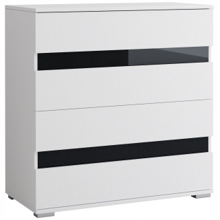 Komoda do detskej izby - Spálňa nábytkový hrudník s rozlohou 90 cm čierny biely lesk
