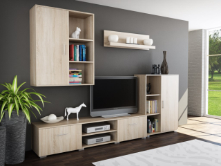 Sektorový nábytok do študenskej izby - Icarus Sonoma Wall Unit pre miestnosť