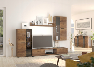 Sektorový nábytok do študenskej izby - RTV Focus Cabinet CHSODA 155 cm Oak Craft Golden