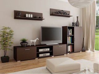 Obývacia stena - Kabinet Caultene 120 cm 6 zásuviek čierna čierna