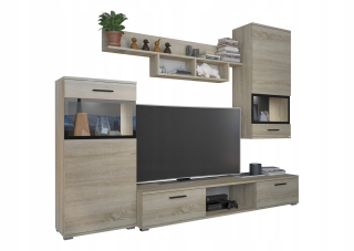 Obývacia stena - RTV Loft Cabinet Hanging RTV Room Biała Mat 240 cm