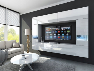 Obývacia stena - Nástenná jednotka Salon White Gloss Furniture Lejda C29