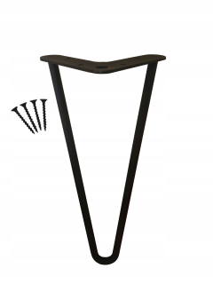 Nábytkové nožičky - Kovové nohy nohy stola čierna 45 cm 2 tyče