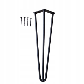Nábytkové nožičky - Kovové nohy stola čierna 55 cm 3 tyč