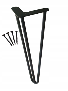 Nábytkové nožičky - Kovové nohy nohy čierna 60 cm 3 tyč