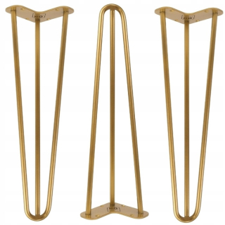 Nábytkové nožičky - Kovové nohy pre tabuľku 40 cm zlaté podkrovie Hg Deco