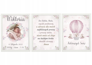 Detský obraz - Metrický krst plagátov darček A4 dekorácie