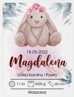 Detský obraz - Metrický obrázok A3 detský darčekový papier 300g