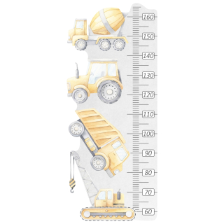 Meter na meranie výšky detí - Miarka Construction Machinery Wall Sticker Kids