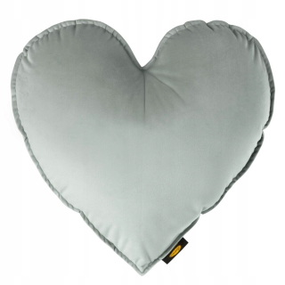 Vankúš na spanie - Soft Welvet Cushion Silver Heart 45x45