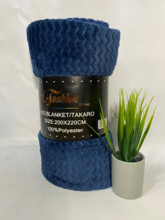 Prikrývka, prehozy na posteľ - Mäkká stlačená prikrývka 200x220 modrá námornícka modrá