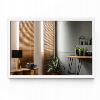 Zrkadlo do predsiene - Minimalistické nástenné zrkadlo biely rám 60x40