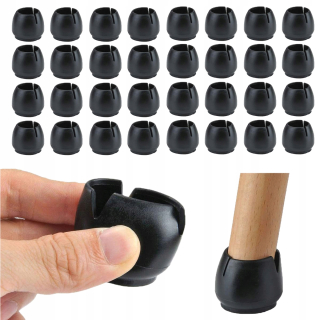 Chrániče na nábytok - Čierne silikónové prekrytie pre nohy stoličky 12-16 mm