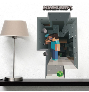Destké samolepky - 3D nálepka - hra M v stene návrhov Steve 6