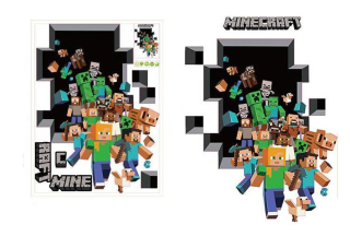 Destké samolepky - 3D nálepka - Game M In The Wall Steve Wyrwa 6 Designs