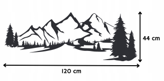 Destké samolepky - Nálepka na stenu 120 cm horská horská skupina Hill