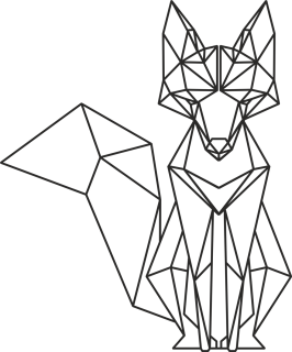 Destké samolepky - Nálepka na stenu Geometric Fox 50 cm