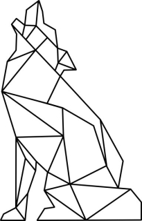 Destké samolepky - Geometrický vlk na stenu 50 cm