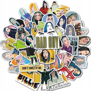 Destké samolepky - Nálepky Billie Eilish pre notebook kabinet