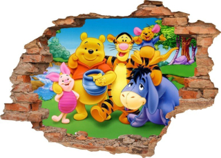 Destké samolepky - Nástenné nálepky diera Winnie the Pooh 2