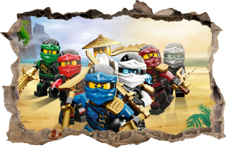Destké samolepky - Nástenné nálepky Lego Ninjago 81 115x75 cm