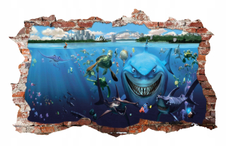 Destké samolepky - Nástenné nálepky Nemo Shark 115x75 cm