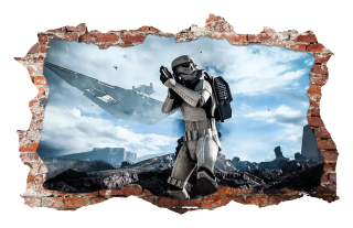 Destké samolepky - Nálepky na stenu Hole Star Wars 115x75 cm