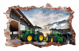 Destké samolepky - Nálepky na stenu John Deere Tractor 115x75 cm