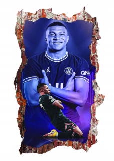 Destké samolepky - Nástenné nálepky Kylian Mbappe PSG 115x75 cm