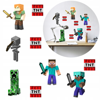 Destké samolepky - Nálepky na stenu notebooku Minecraft + veľký výber