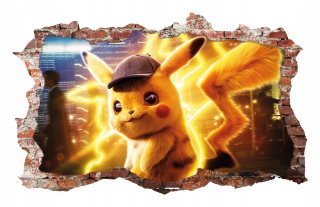 Destké samolepky - Nástenné nálepky Pokémon detektív Pikachu 70x46