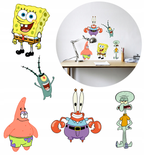 Destké samolepky - Nálepky na stenu laptop Spongebob atď. + Výber