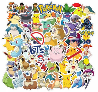 Destké samolepky - Vodotesné motivačné nálepky pokémonov 50 ks.