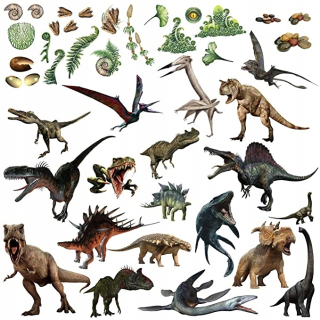 Destké samolepky - Nálepky na stenu dinosaurov 3 listy