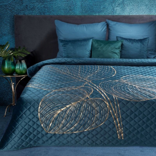 Prikrývka, prehozy na posteľ - KRYT BLANCA 3 220X240 CM NAVY